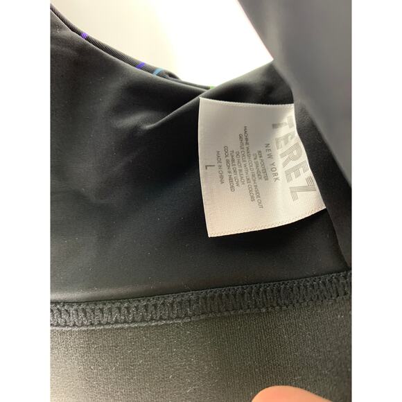 TEREZ Bra Women's Size Large Hi-Shine Sports Rainbow Multicolor NWT - Picture 3 of 4